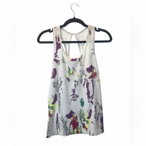 FILA Women's sports tank with shelf bra with white purple green yellow